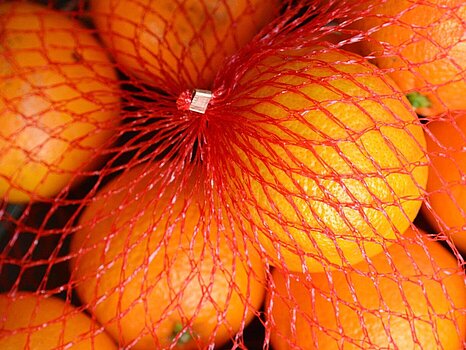 Photo d'un filet orange muni d'un clip métallique